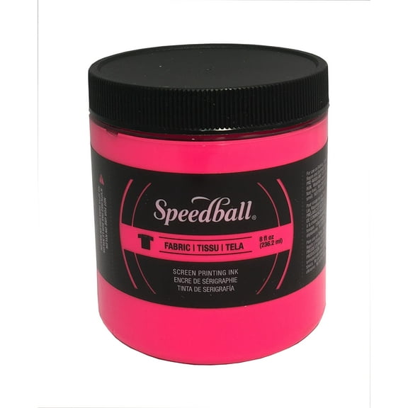 Speedball Art Fabric Screen Printing Ink, Fluorescent Hot Pink, 8 oz
