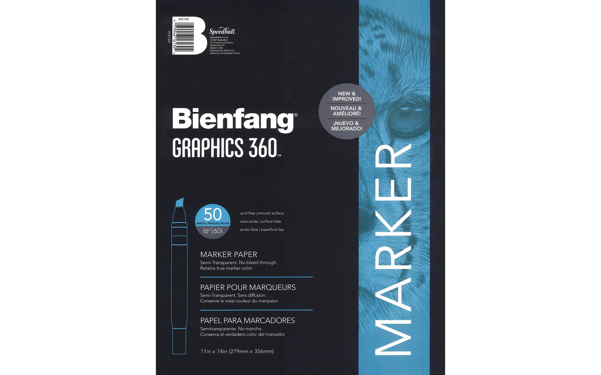 Bienfang Graphics 360 Marker Paper Pad 50 Sheets - 11inch x 14inch
