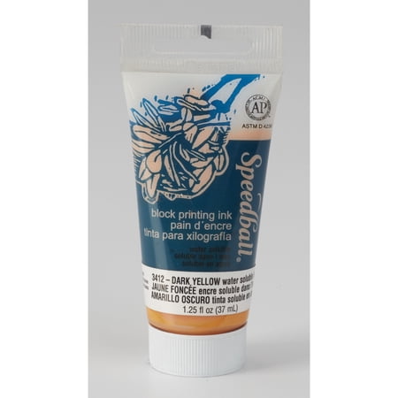 Speedball Block Printing Ink, Water-Based, 1.25 oz., Dark Yellow