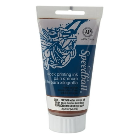 Speedball Block Printing Ink, Water-Based, 2.5 oz., Brown