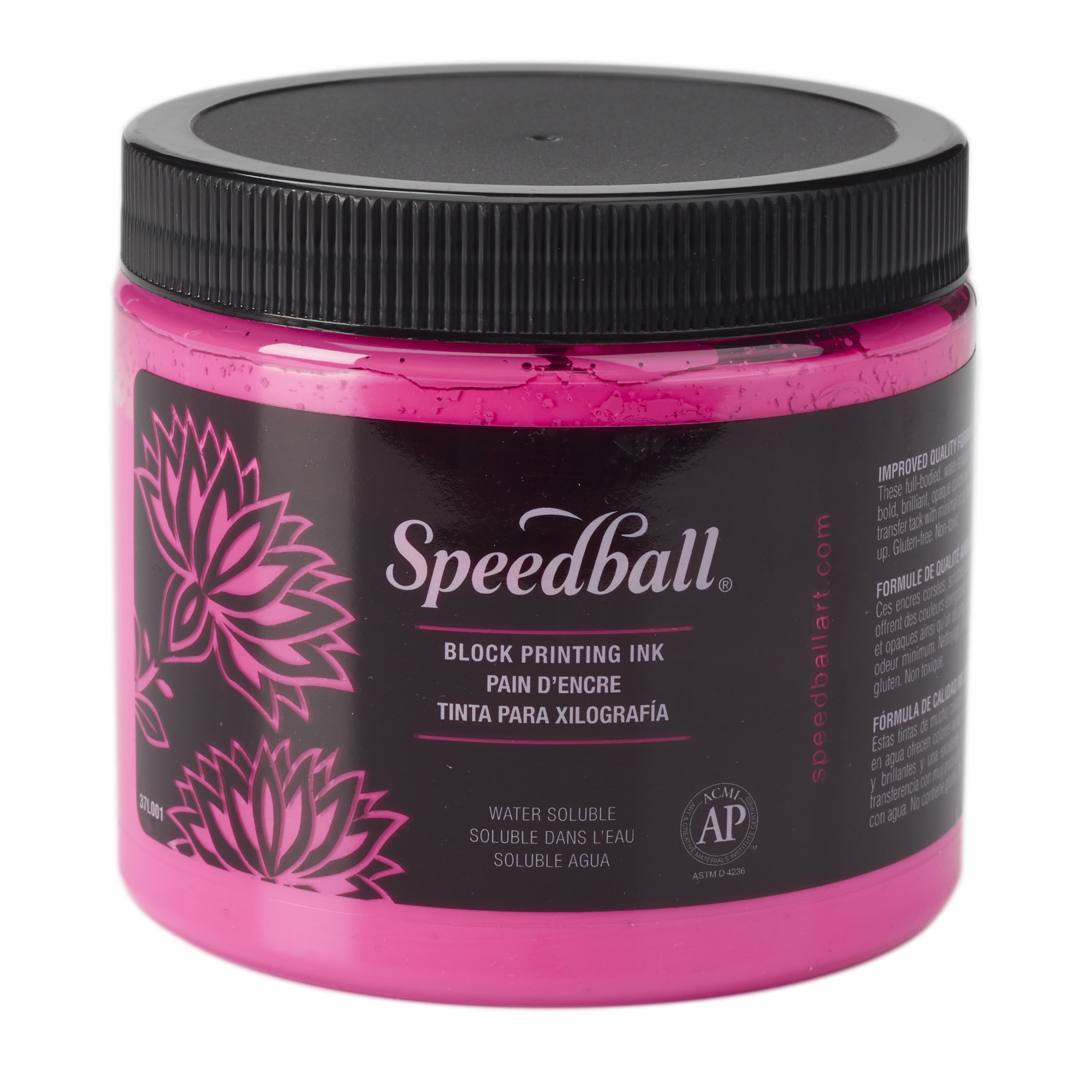 Speedball Block Printing Ink, WaterBased, Pint Jar, Fluorescent
