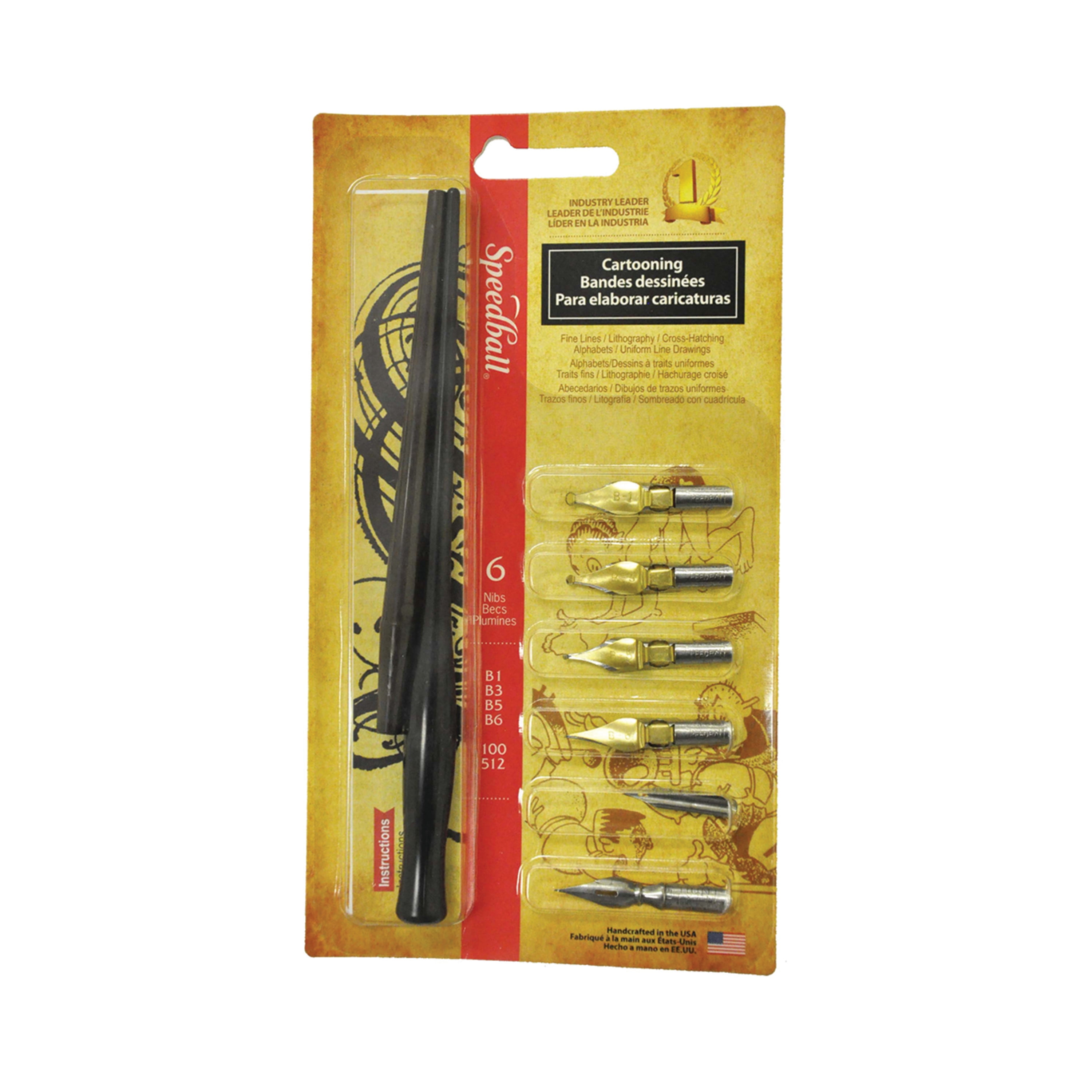 【楽天カード分割】 Speedball Holders 2 & Nibs Pen Dip 6 Set, Pen Cartooning ペン
