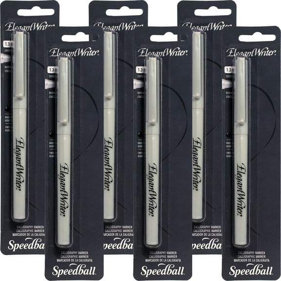 Speedball Elegant Writer Calligraphy Extra Fine Point Marker--Black, Multipack Of 8
