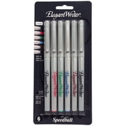 Speedball Elegant Writer Calligraphy Pen Set, 6-Colors, 3.0mm Chisel Nib