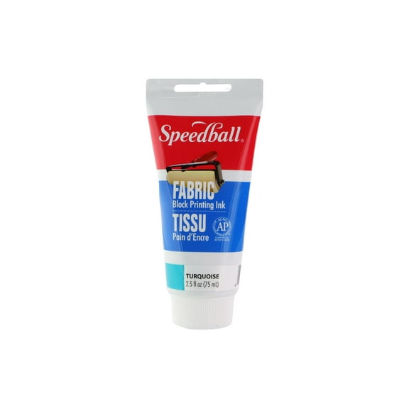 Speedball 2.5 oz Turquoise Fabric and Paper Block Printing Ink