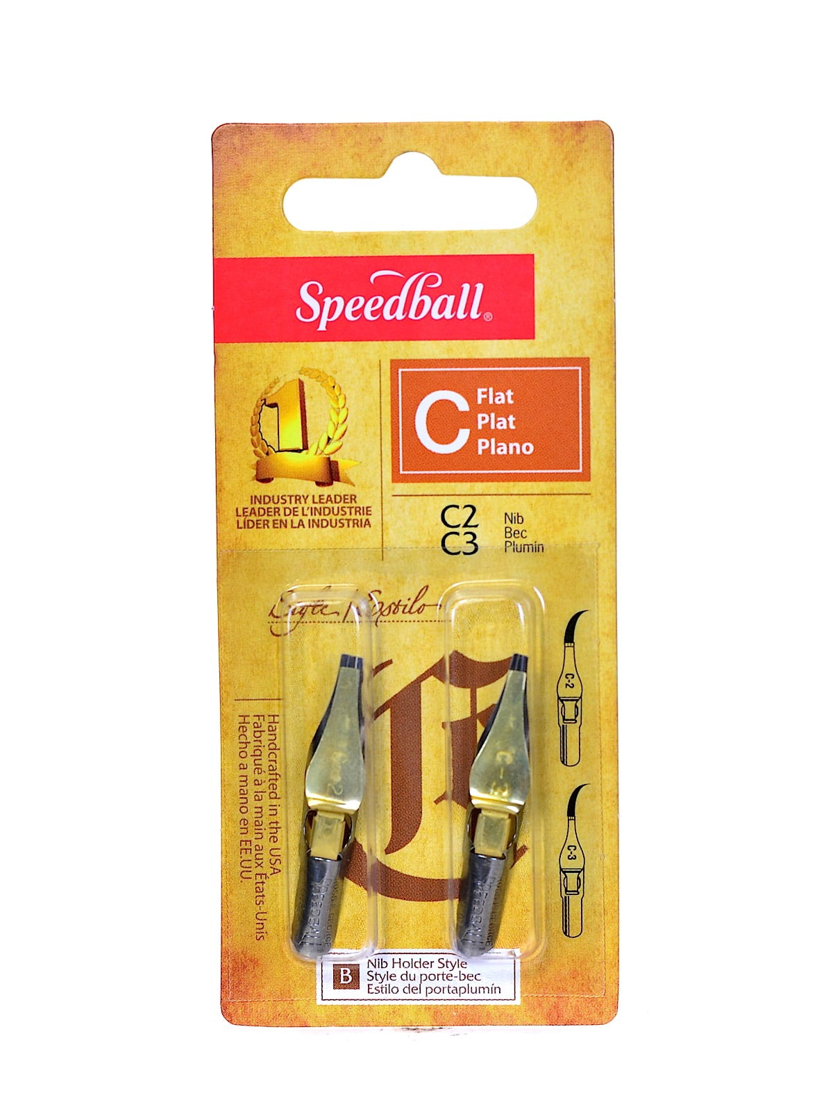 Speedball Flat Pen Nibs C-2, C-3 Pack Of 2 [Pack Of 6] (6PK-31023)