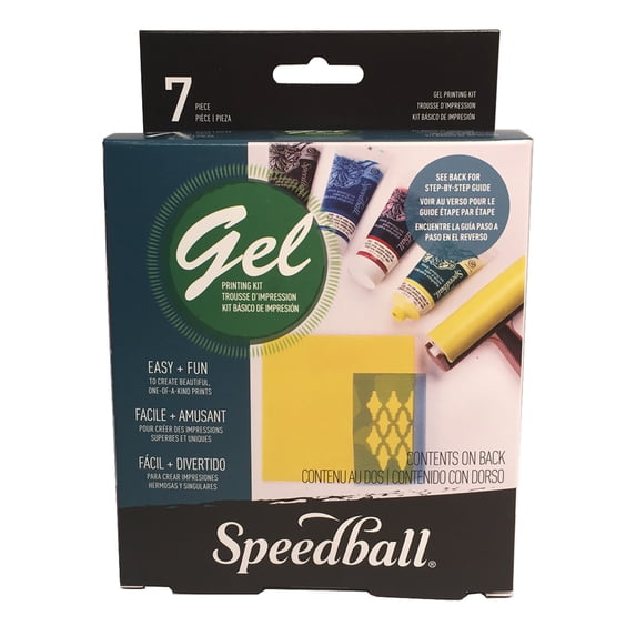 Speedball Gel Printing Starter Kit, 7-Pieces