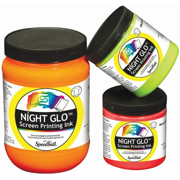 Speedball Night Glo Phosphorescent Screen Printing Ink, 8 oz., Blue