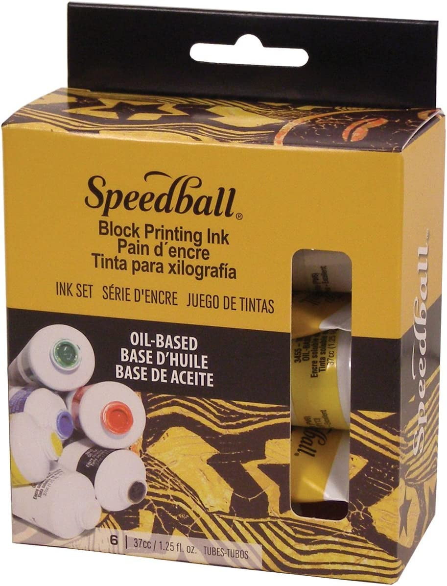 Speedball Fabric & Paper Block Printing Ink 6-Color Set