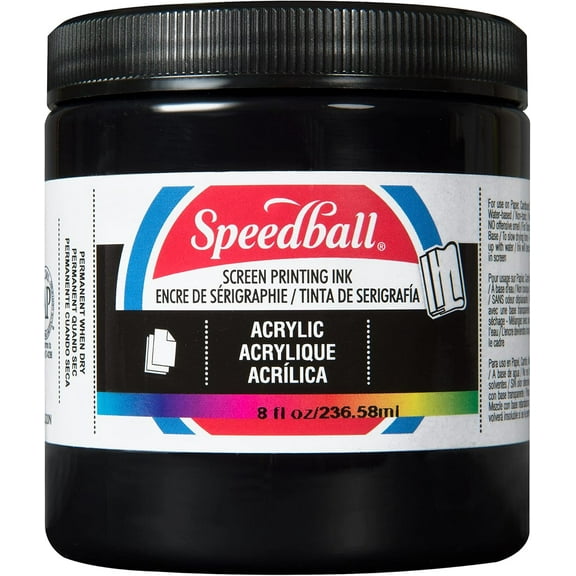 Speedball Permanent Acrylic Screen Printing Ink, 8 oz., Black