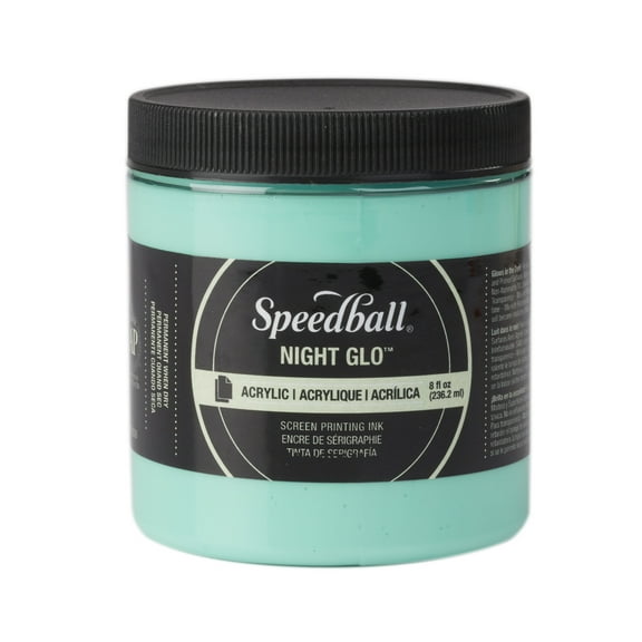 Speedball Permanent Acrylic Screen Printing Ink, 8 oz. Jar, Night Glo Green