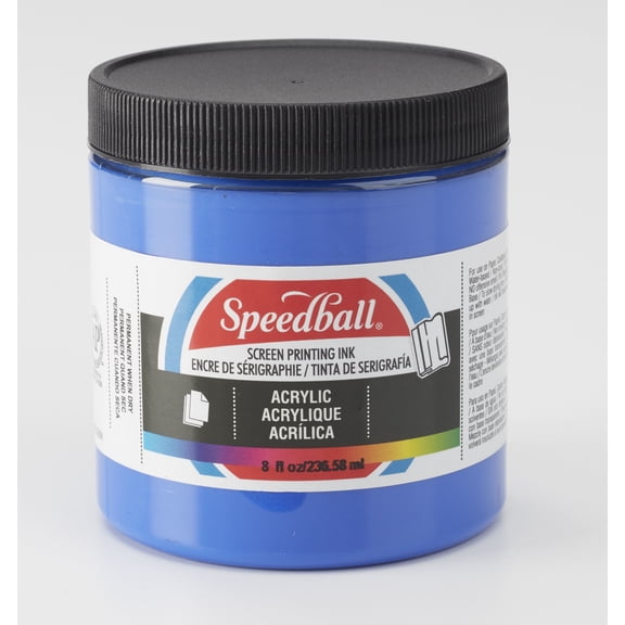 Speedball Permanent Acrylic Screen Printing Ink, 8 oz., Ultramarine Blue
