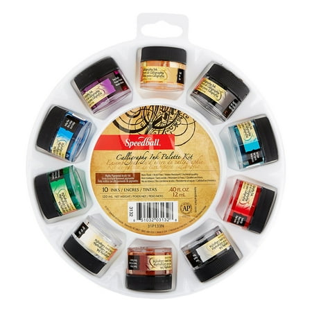 Speedball Pigmented Acrylic Ink Palette Set, 10-Color Set