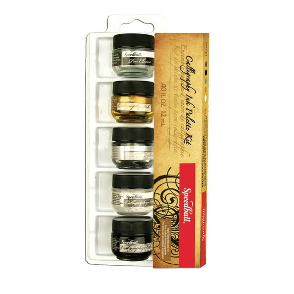 Speedball Pigmented Acrylic Ink Palette Set, 5-Color Set