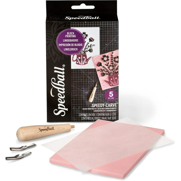Speedball Stamp Making Kit, Includes Speedy-Carve Carving Rubber Blocks
