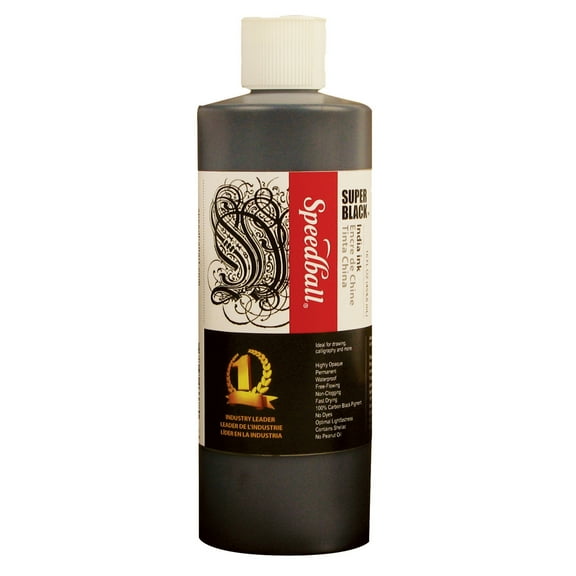 Speedball Super Black India Ink, Pint Bottle