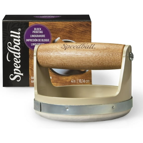 Speedball Block Printing Baren - Comfortable Wooden Handle, Made in the USA