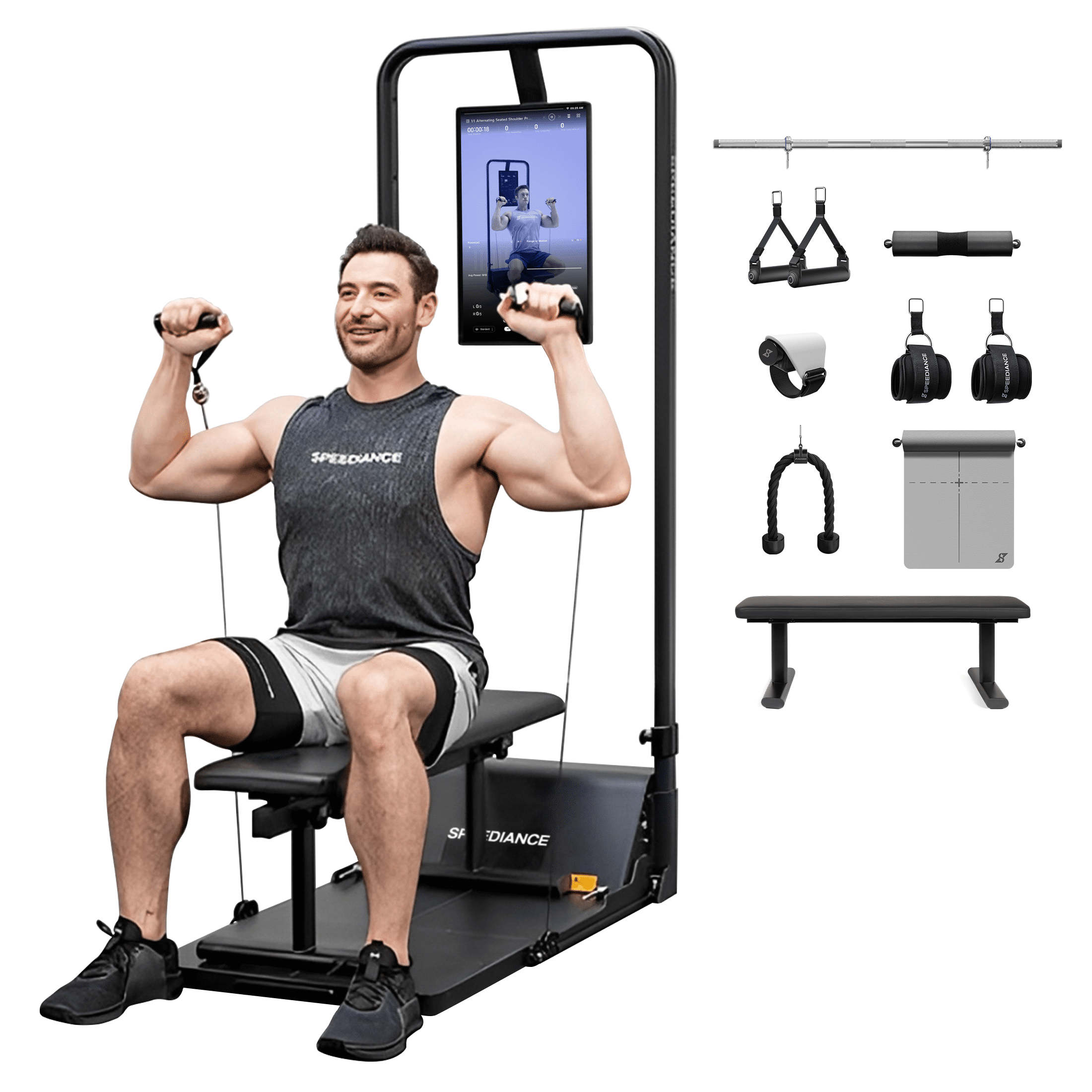 Speediance Gym Monster – All-in-One Home Gym Workout Machine with 220LBS Digital Weight, Full Body Strength Training Equipment, No Installation Required