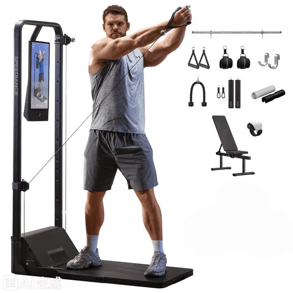 Speediance AI-Powered Smart Home Gym System, Multi-functional Smith Workout Machine & Full Body Strength Training Fitness Equipment, All-in-One Training Machine with Digital Weight Gym Monster 2