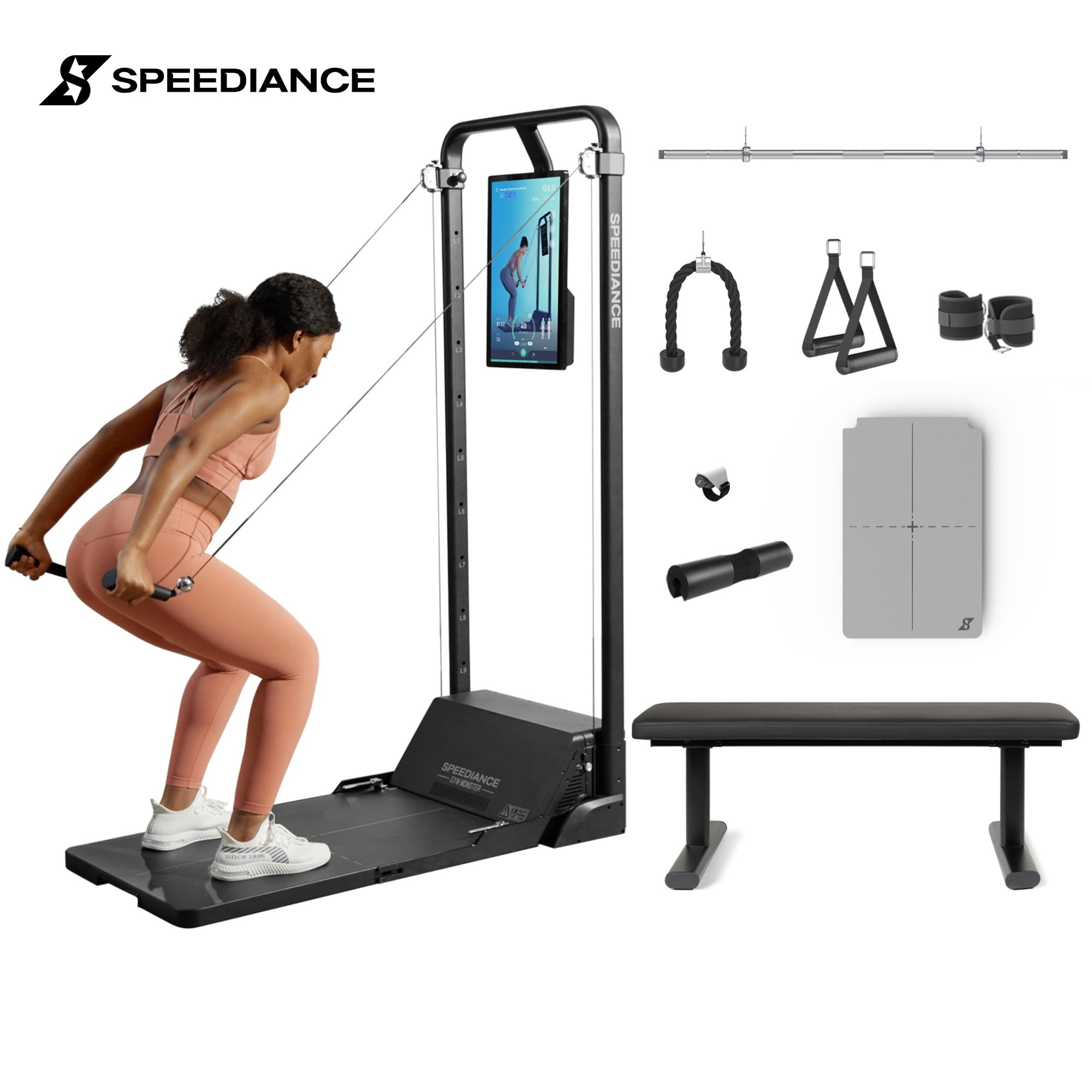 Speediance All-in-One Smart Home Gym,Full Body Digital Resistance Training  Machine,Strength Training Cardio Bench Press with Personalized Workouts  Programs Fitness Trainer Equipment Foldable,Work Plus 