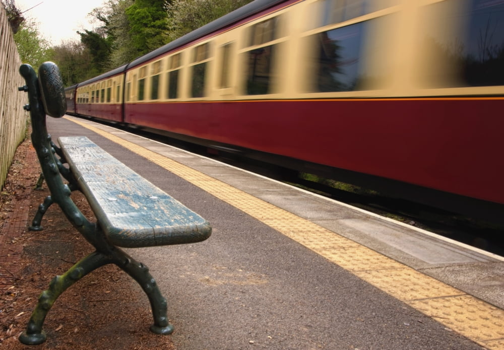 Speeding Passenger Train YorkshireEngland Canvas Art - John Short Design Pics (18 x 12)