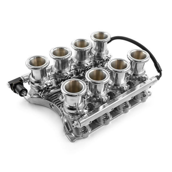 Speedmaster 1-148-017 Compatible with Ford Coyote Downdraft 8 Stack EFI Intake Manifold System Complete Polished