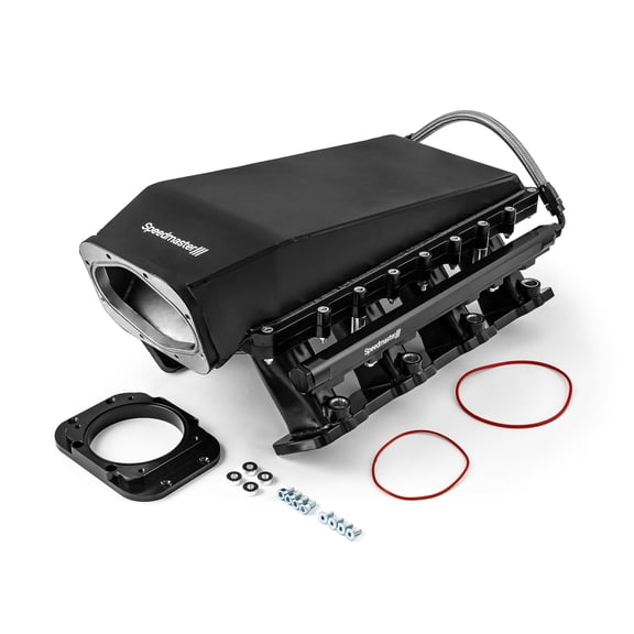 Speedmaster 1-148-051-02 Compatible with Chevy LS3 2pc Fabricated Ram Air 98mm 4 Bolt EFI Intake Manifold Black