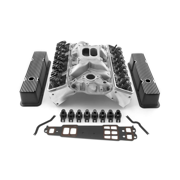 Speedmaster 1-435-002 Compatible with Chevy SBC 350 Angle Cylinder Head Top End Engine Combo Kit [Solid/Mechanical Flat Tappet]