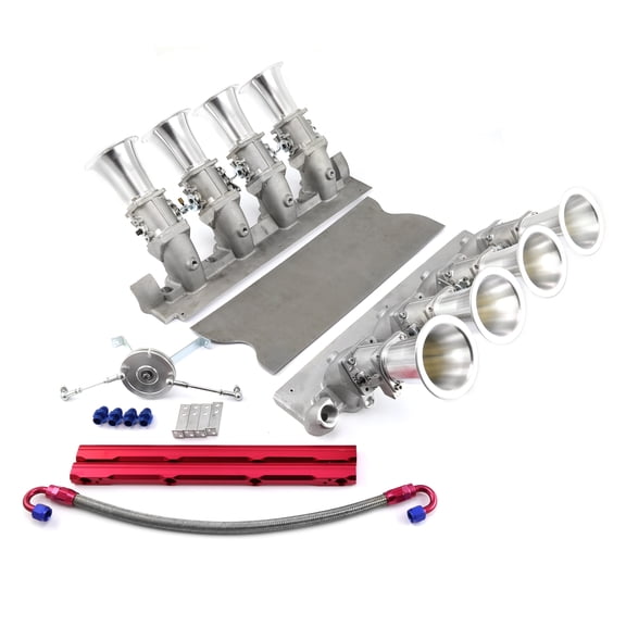 Speedmaster PCE148.1053 Compatible with Ford 302 351C Cleveland Downdraft EFI Stack Intake Manifold System Satin