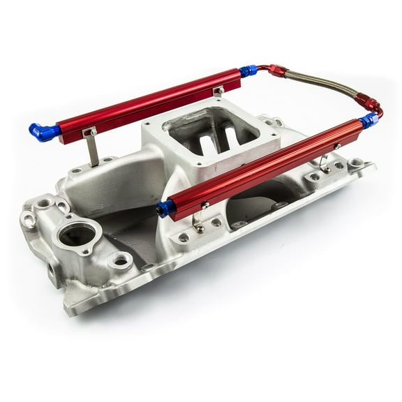 Speedmaster PCE148.1065 Compatible with Chevy BBC 454 Rect Port Dominator w/Fuel Rails High Rise Intake Manifold Satin
