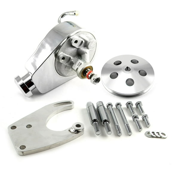Speedmaster PCE172.1004 Compatible with Ford SB 289 302 Windsor Power Steering Pump, Bracket & 1 V Groove Pulley Kit