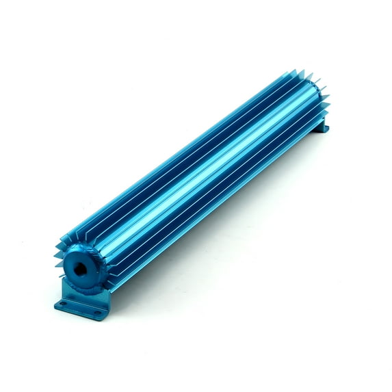 Speedmaster PCE186.1012 20" Blue Anodized Single Pass Transmission Oil Cooler With Fittings