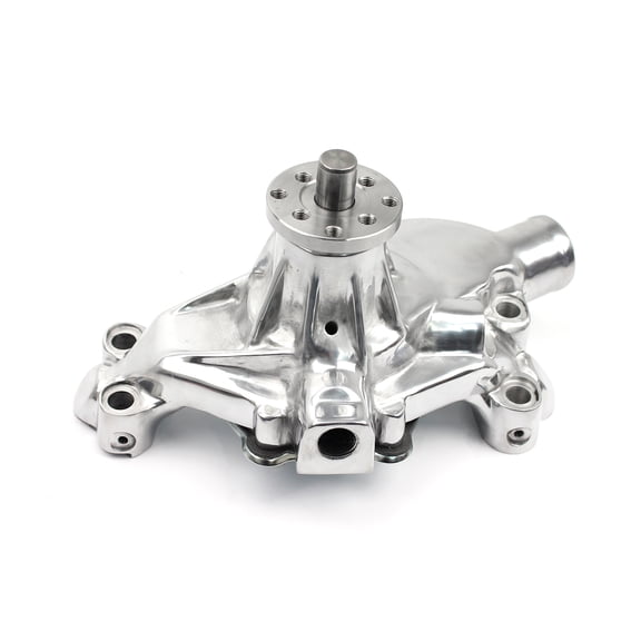 Speedmaster PCE195.1083.04 Compatible with Chevy SBC 350 High Volume Aluminum Short Water Pump Polished w/ Heater Port