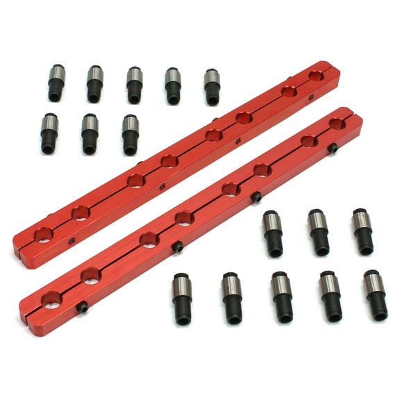 Speedmaster PCE259.1006.03 Compatible with Ford SB 289 302 351 Windsor Rocker Stud Girdle Kit Red With 7/16" Polylock Nuts