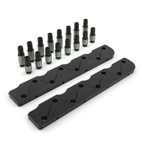 Speedmaster PCE259.1017.02 Compatible with Chevy BBC 454 Rocker Stud Girdle Kit Black With 7/16" Polylock Nuts