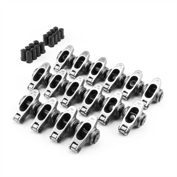 Speedmaster PCE261.1068.01 Compatible with Chevy SBC 350 1.6 Ratio 3/8" Stainless Steel Roller Rocker Arm Set