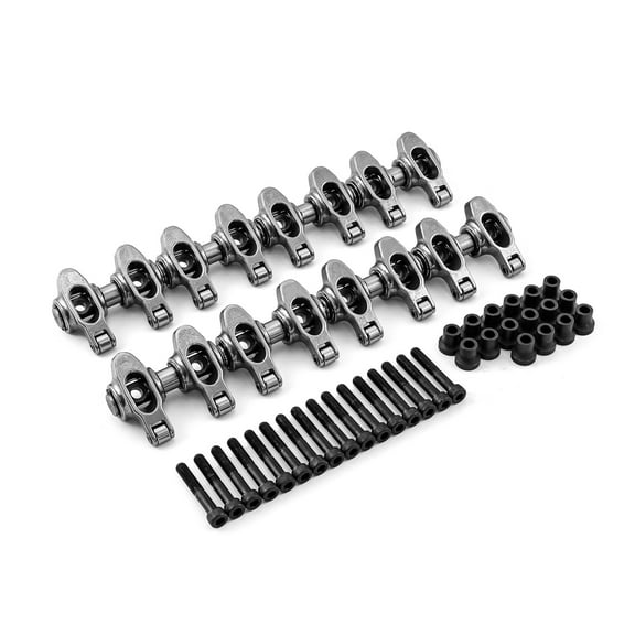 Speedmaster PCE261.1091 Compatible with Chevy LS 1.8 - Non Adjustable Stainless Steel Roller Rockers & Pedestals & Bolts