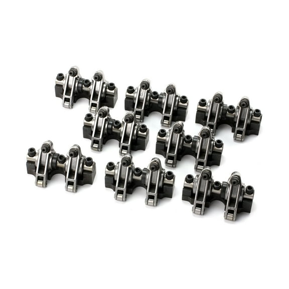 Speedmaster PCE261.1110 Compatible with Chevy Sbc 350 1.6 Stainless Steel Shaft Mount Roller Rocker Arm Set .100 Offset