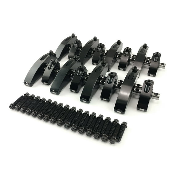 Speedmaster PCE261.1244.02 Compatible with Ford 429 Boss 1.73 Ratio Aluminum Shaft Roller Rocker Arms Set [Black]
