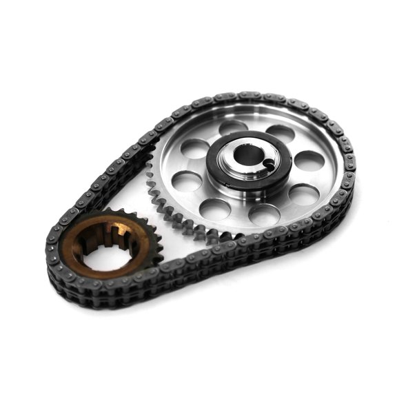 Speedmaster PCE264.1010 Compatible with Ford 302 351C Cleveland Double Roller 9 Keyway Billet Steel Timing Chain Kit