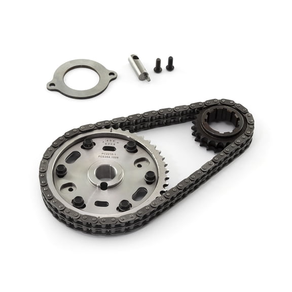 Speedmaster PCE264.1028 Compatible with Ford 429 460 Double Roller 2pc Adjustable Billet Steel Timing Chain Kit