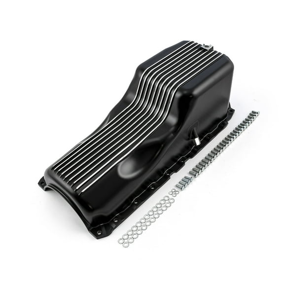 Speedmaster PCE300.1092.02 Compatible with Chevy BBC 454 1Pc Late Gen 5 & 6 1991 - Up Black Finned Aluminum Oil Pan