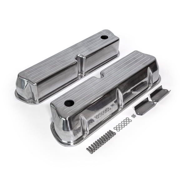 Speedmaster PCE314.1083.10 Compatible with Ford SB 289 302 351 Windsor Polished Alum. Ball Milled Valve Covers Tall w/Hole