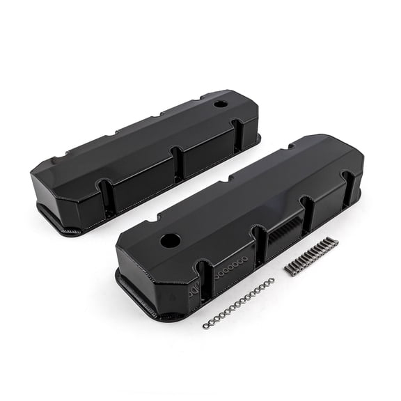 Speedmaster PCE314.1105.03 Compatible with Chevy BBC 454 Fabricated Valve Covers Black Tall w/ Hole