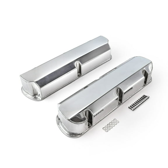 Speedmaster PCE314.1115.02 Compatible with Ford SB 289 302 351 Windsor Fabricated Valve Covers Polished Tall w/o Hole