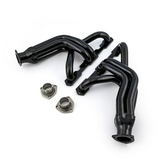 Speedmaster PCE316.1153 Compatible with Chevy SBC 350 1955-57 Tri-5 Mid Length Black Headers Straight Plug Heads
