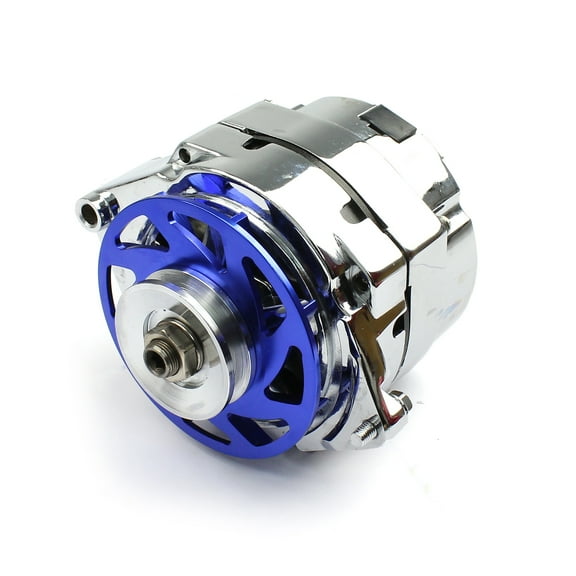 Speedmaster PCE360.1020 GM 100 Amp 1 Wire Internal Regulator High Output Alternator w/ Billet Fan Blue