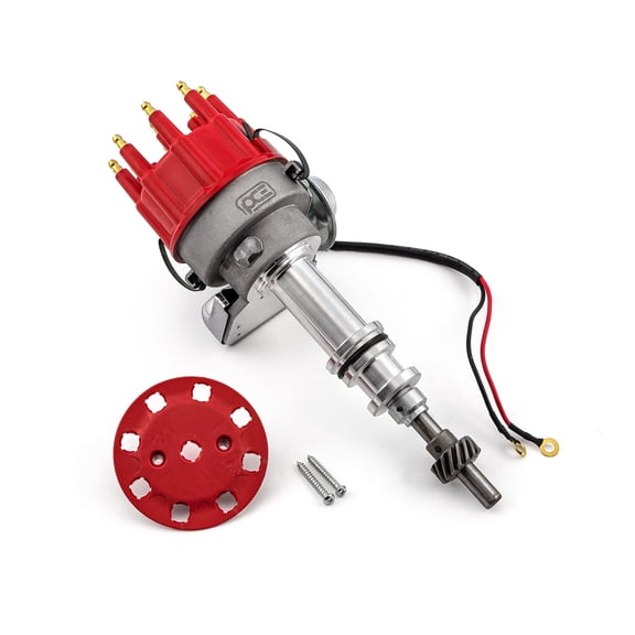 Speedmaster PCE376.1083.01 Compatible with Ford 351W Windsor 7000 Series Ready to Run Distributor [Red]