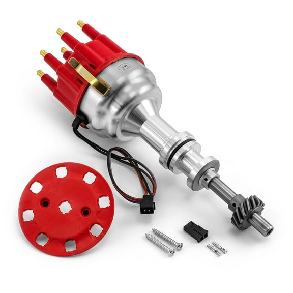 Speedmaster PCE376.1107.01 Compatible with Ford 302 351C Cleveland Early 460 8000 Series Pro Billet Distributor [Red]