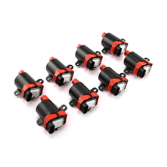 Speedmaster PCE382.1032.02 Compatible with Chevy Gm LS1 LS6 12V High Output E-Poxy Ignition Coil Red [Square D585] 8pcs
